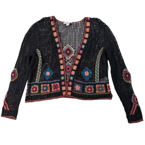 Coldwater Creek Multicolor Crochet Sweater Size Small - Picture 1 of 7